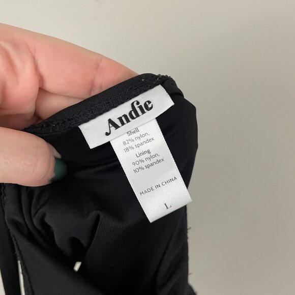 Andie Swim The Sardinia Black One Piece Swimsuit Size Large - Picture 3 of 6